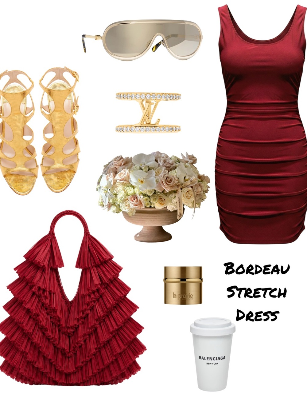 Bordeaux Stretch Ruched Tank Dress